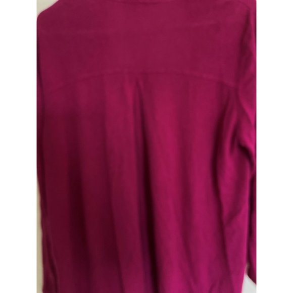 J.Jill Cardigan Sweater LP Linen Rayon Mulberry   Lightweight Preppy - Picture 4 of 5